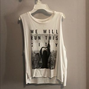 Abercrombie & Fitch White tank with saying